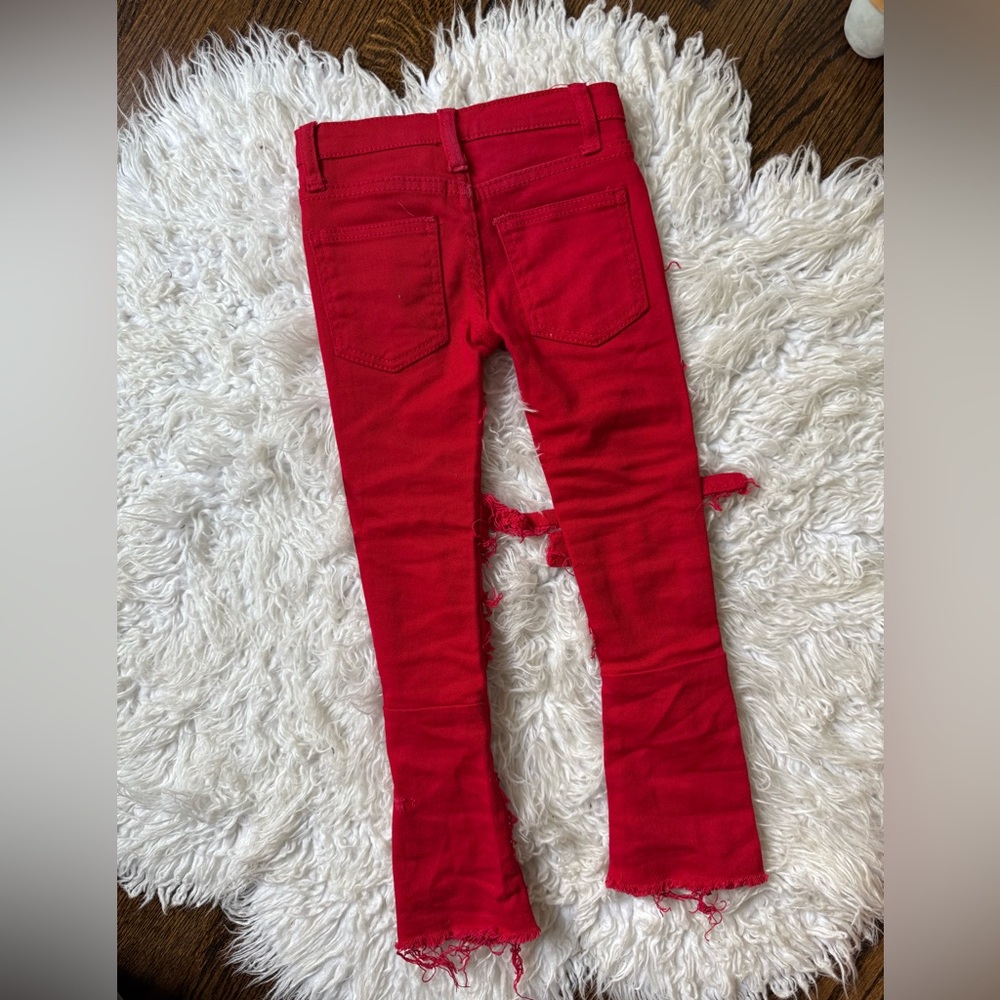 Distressed Red Jeans - Picture 7 of 7
